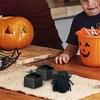 12 Count Tangerine Halloween Candy Boxes User friendly Paper Container With Eerie Pumpkin Designs
