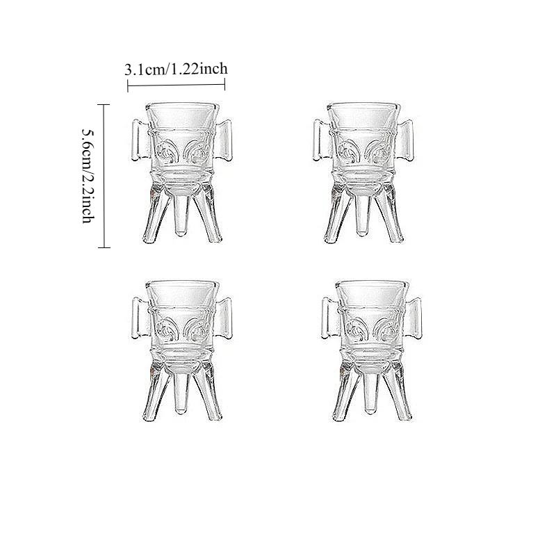 Creative Glass Cups Ancient Wine Glasses Wine Cup Spirits Cup Transparent Cocktail Glass Personalized Wine Cup New Year Gifts 4pcs