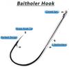 50 st långskaft fiskekrok rakt handtag högt kolstål skarpt hullingförsett bete krok fiskeredskap tillbehör
