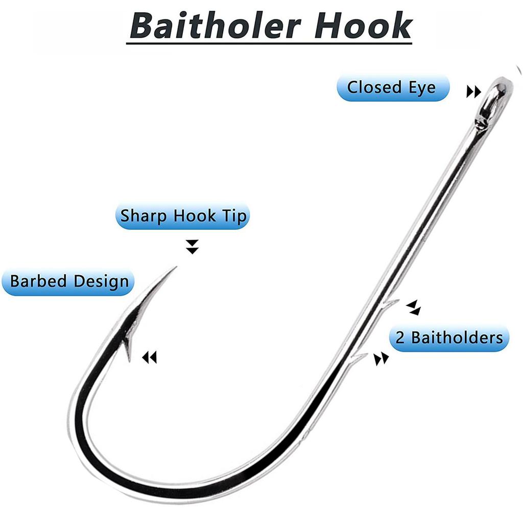 50 st långskaft fiskekrok rakt handtag högt kolstål skarpt hullingförsett bete krok fiskeredskap tillbehör