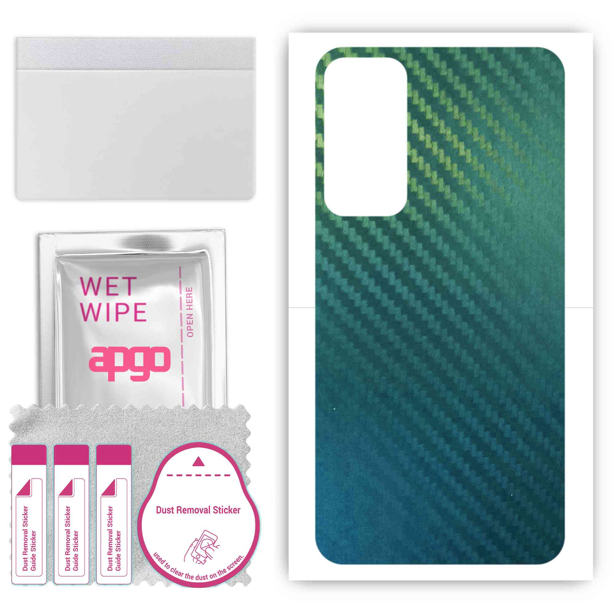 

apgo Protective Skin Sticker for the back compatible with Tecno Pop 6 Go, Wrap Film, Foil, Vinyl - Pattern Carbon Chameleon CAKA1
