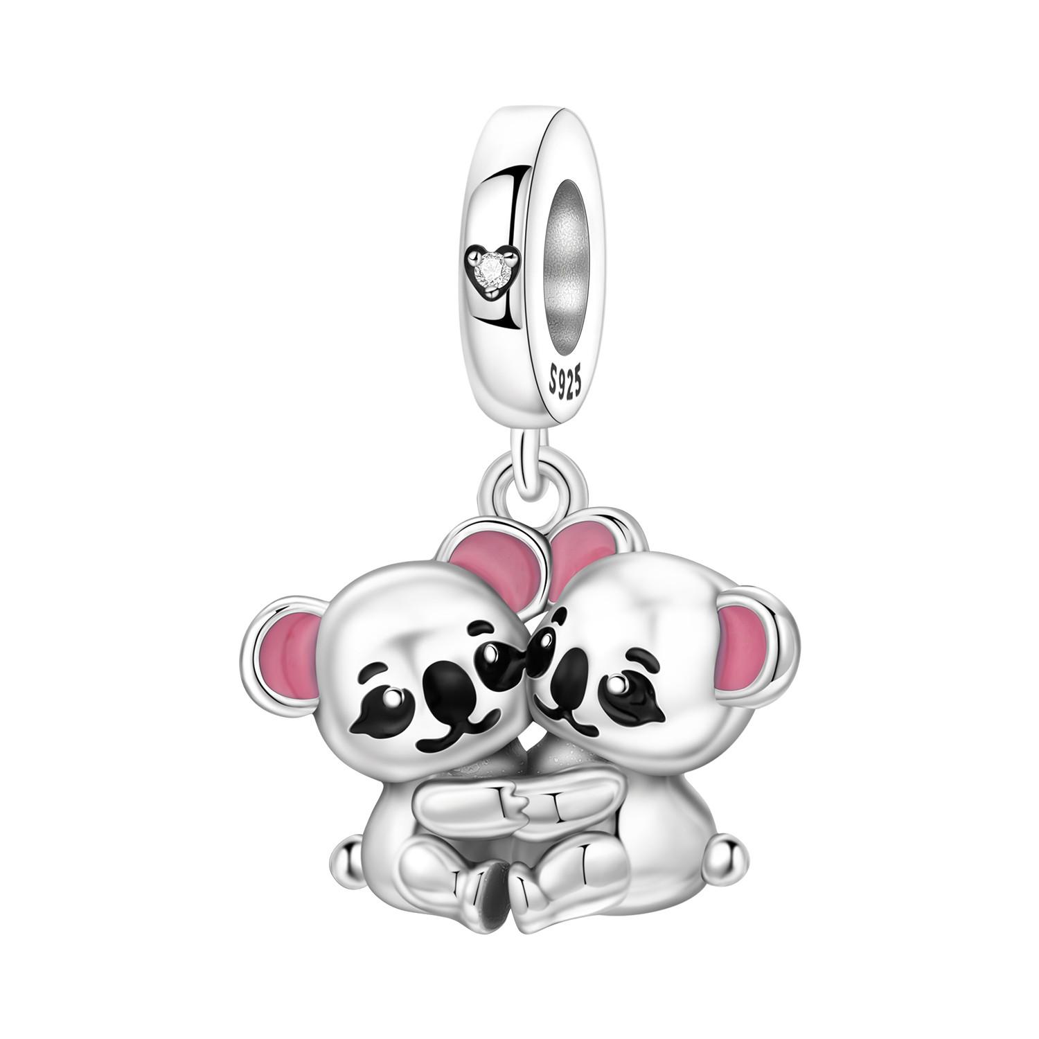 

PANPOKI Copper Metal Embrace Koala Animal Bead Components Authentic Original Pendant Bead Components Bracelet High Quality Fine Jewelry Charm Bead