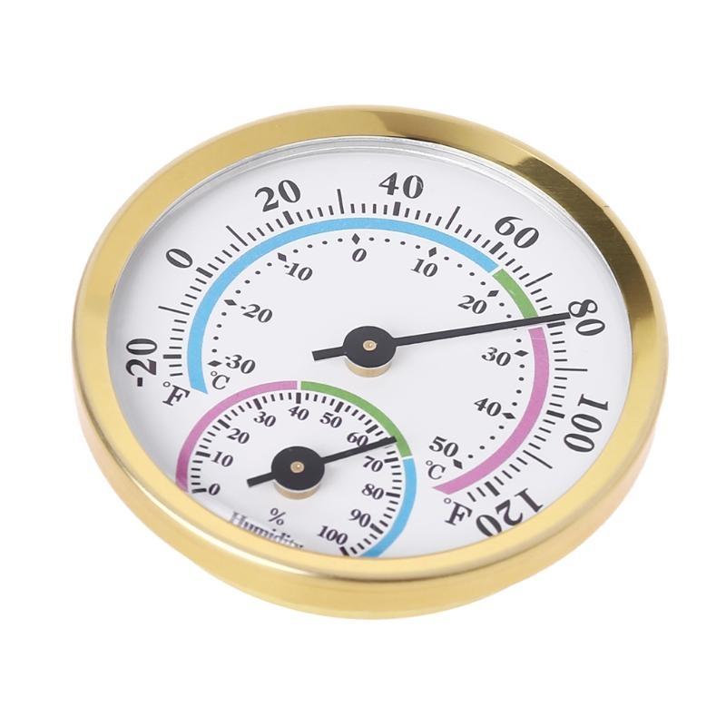Indoor Outdoor Thermometer Hygrometer Gold 2 in 1 Temperature Humidity Gauge Analog Hygrometer for Indoor Office Home