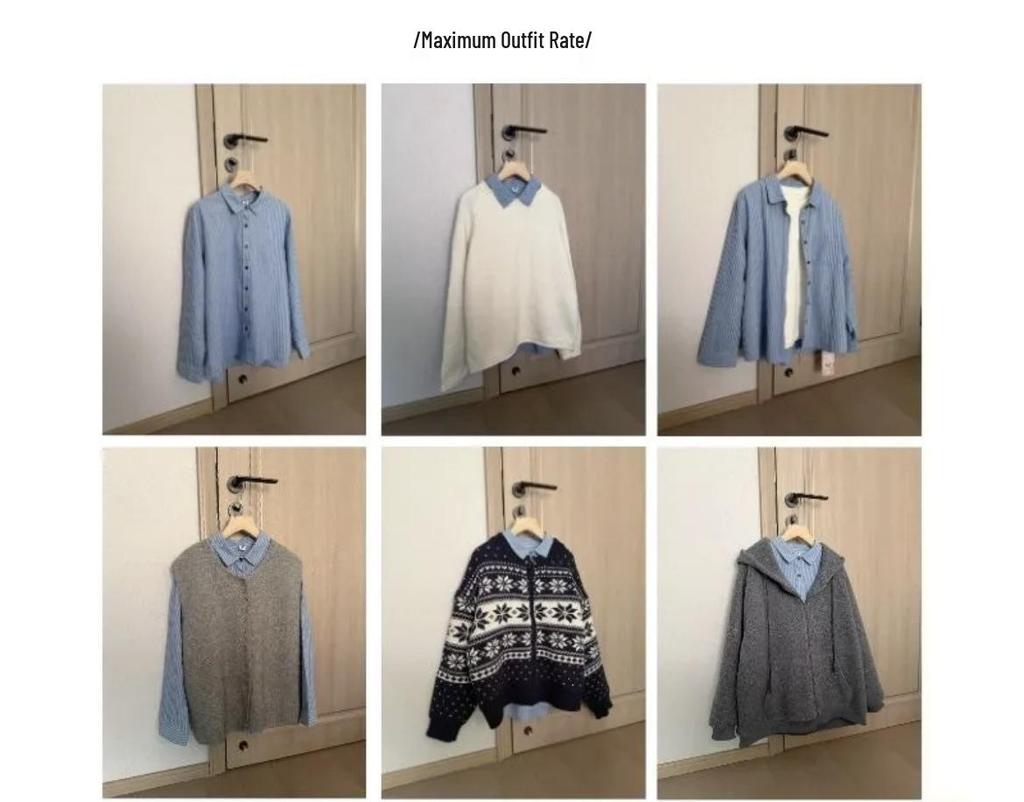 Korean Style Vertical Stripe Cotton Shirt - Retro, Casual, Slimming, Long-Sleeved, Age-Reducing