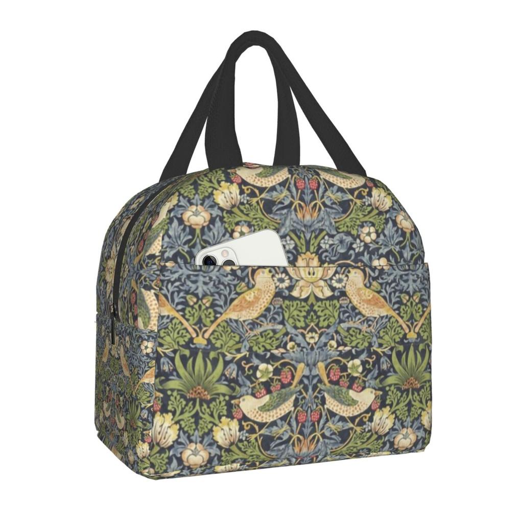 William Morris Compton Floral Pattern Lunch Box for Women Multifunction Cooler Thermal Food Insulated Lunch Bag Office Work