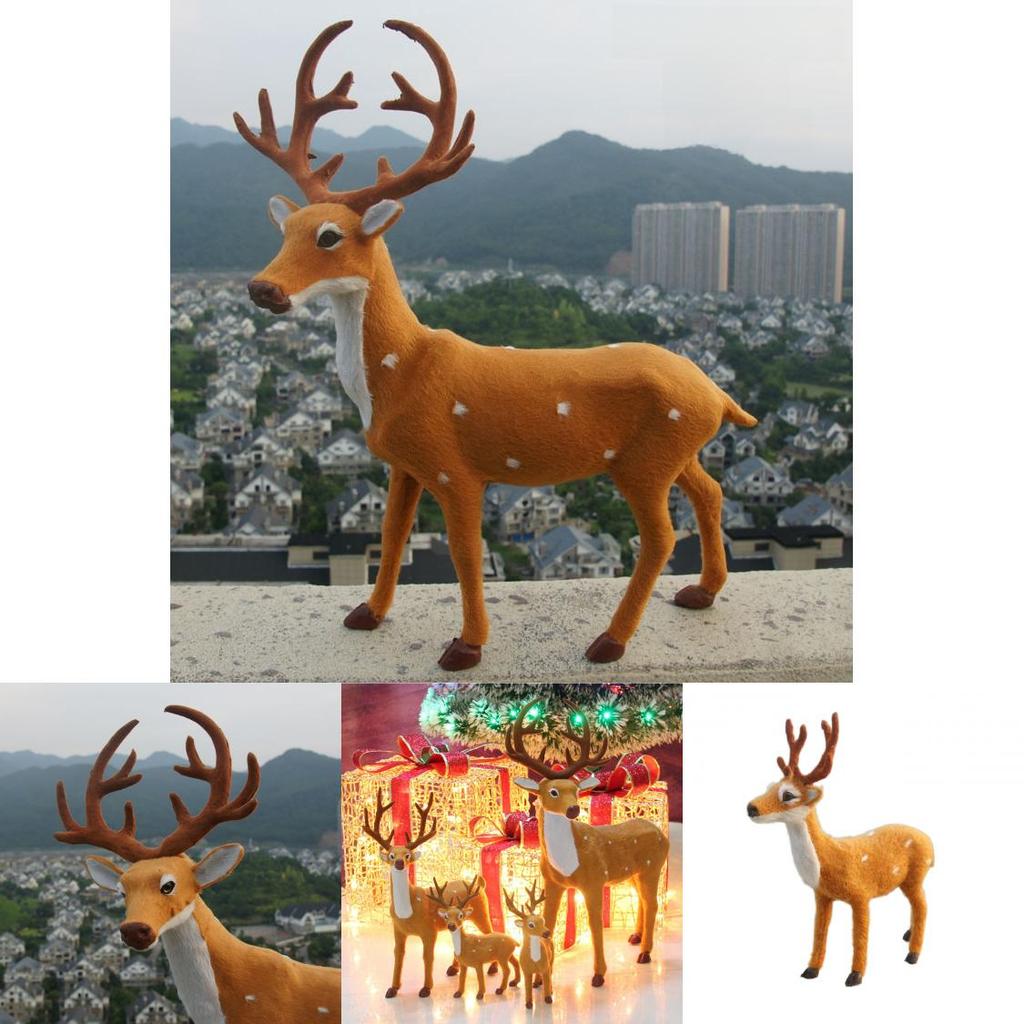 Christmas Deer Decor Figurine With Plastic Material For Holiday Window Display And Storefront Setup