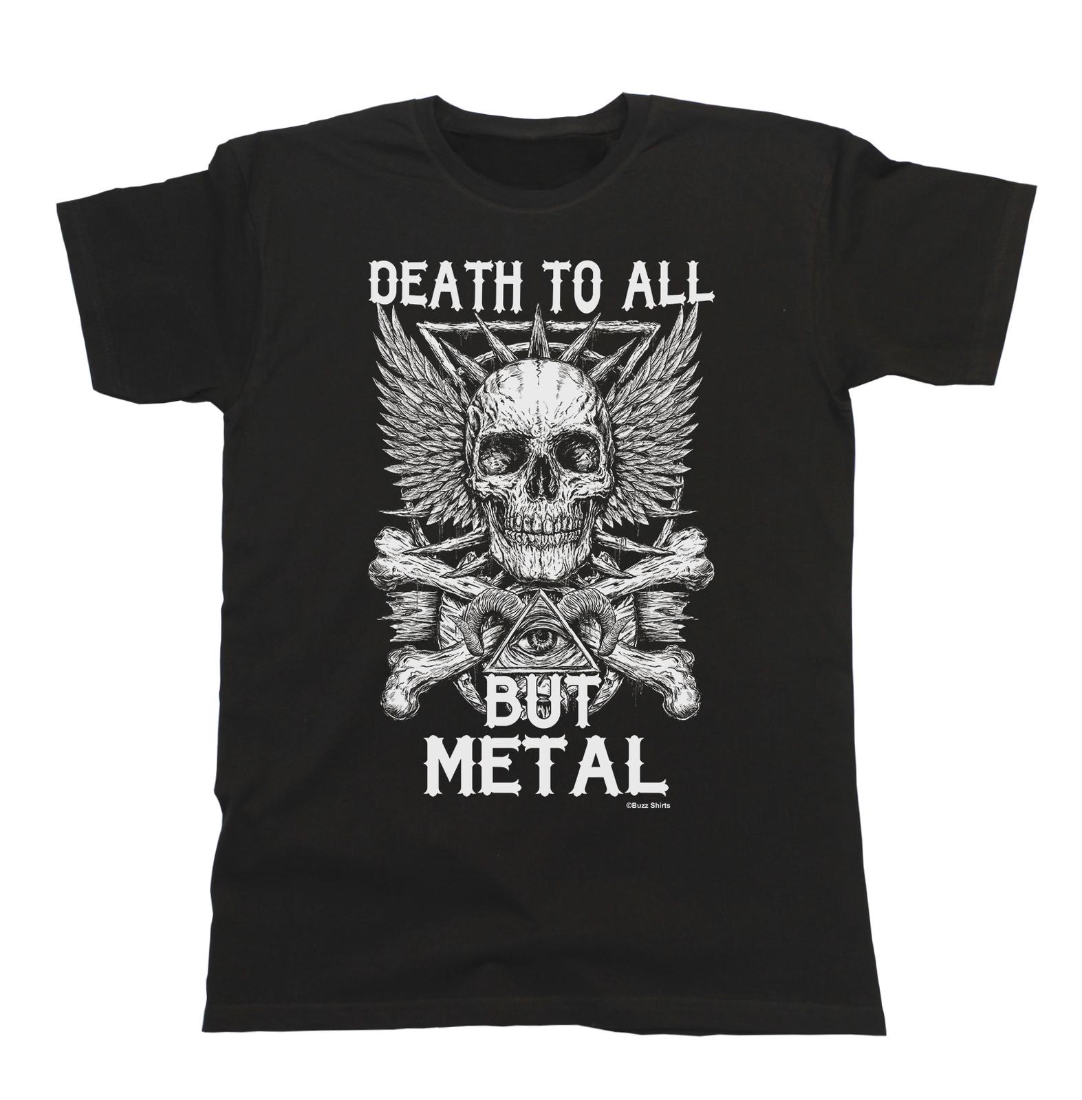 Death To All But METAL Mens T-Shirt Mens Womens Tees Top Fit Heavy Metal Music Skull Thrash S