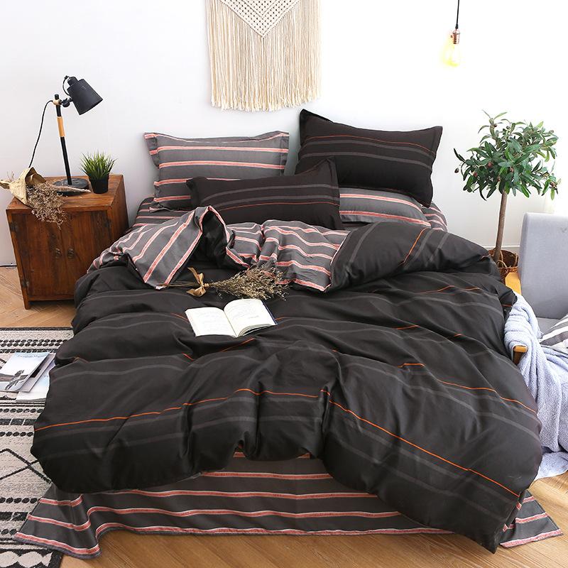 Cotton Bedding Set 4pcs with  Cover Bed Sheet Pillowcase Children Pastoral Flowers Bed Linen Set King Queen Full Twin Size