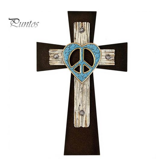 Abgenutztes Holzschild Rustikale Christliche Dekoration, Großes Religiöses Holzkunstwerk, Dekorative Gedenkkunst Spirituelle Hängende Skulptur für Kirche Zuhause