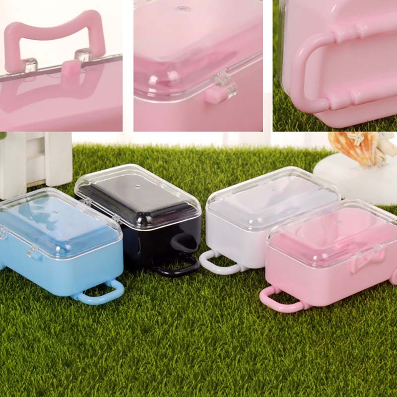 WTEMPO 12 STÜCK Kreative Kofferförmige Plastik-Geschenkboxen Partydeko Süßigkeitenboxen Klappdeckel-Verpackungsboxen zur Aufbewahrung und zum Verschenken empfindlicher Gegenstände