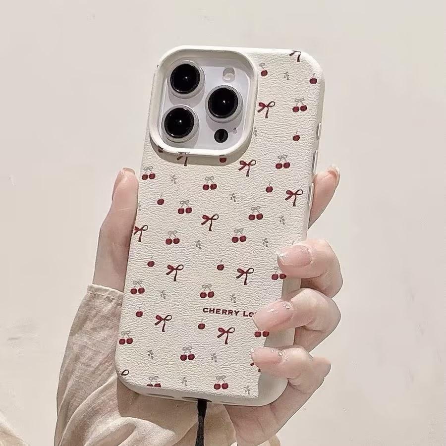 Bow Lichee Pattern Case For VIVO Y28S Y29S Y29 Y39 Y36 Y28 Y19S Y04 V50 V40 Lite V30 V25 Pro V30E Y03 Y16 Y22S Y02 Y35 Y27 V29
