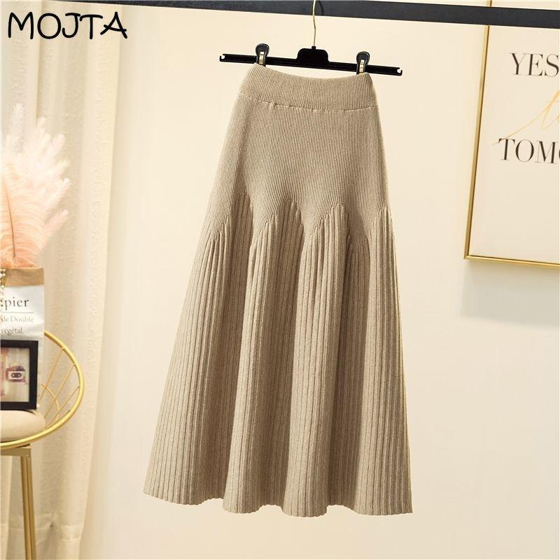 Женская элегантная повседневная уличная офисная юбка с высокой талией — фото 11