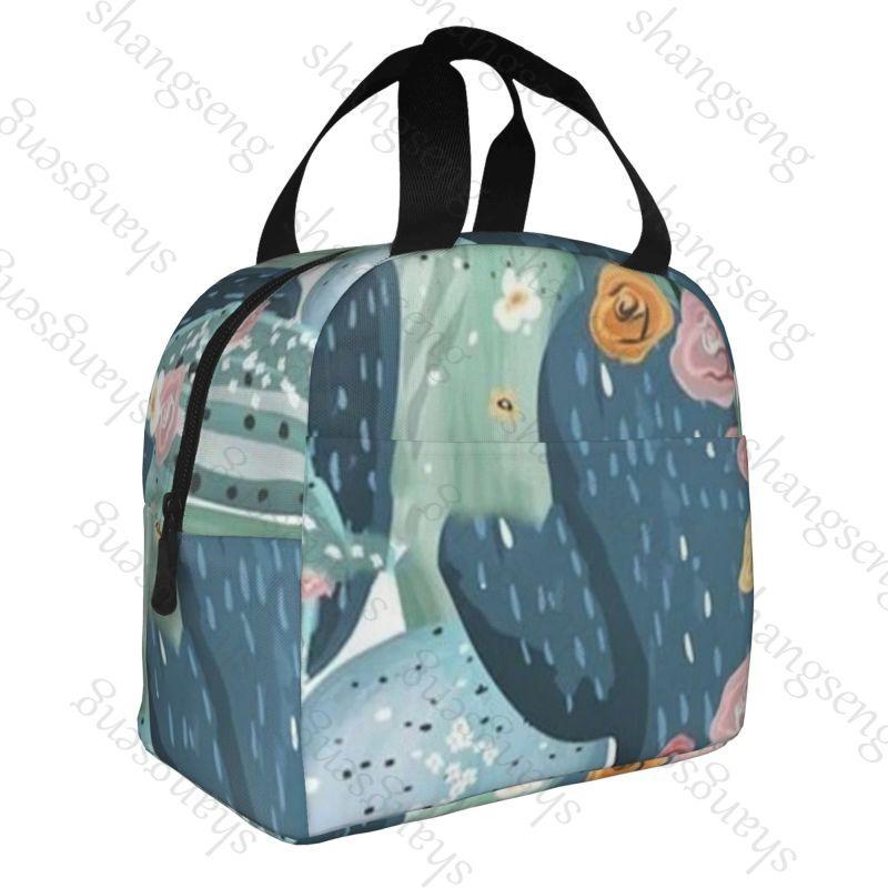 Cartoon cactus Lunch Bag Insulation Bento Pack Aluminum Foil Rice Bag Meal Pack Ice Pack Student Bento Lunch Handbag