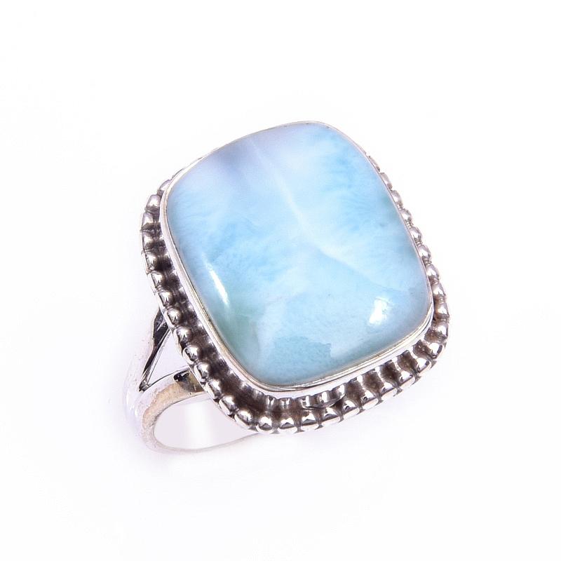 Natural Republic Larimar Gemstone 925 Solid Sterling Silver Gift Ring S.7 t9v24