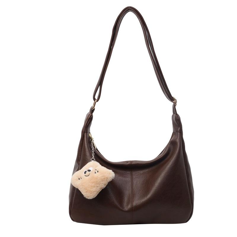 Soft leather large-capacity fashionable textured shoulder bag women's 2025 spring new versatile messenger bag tote bag