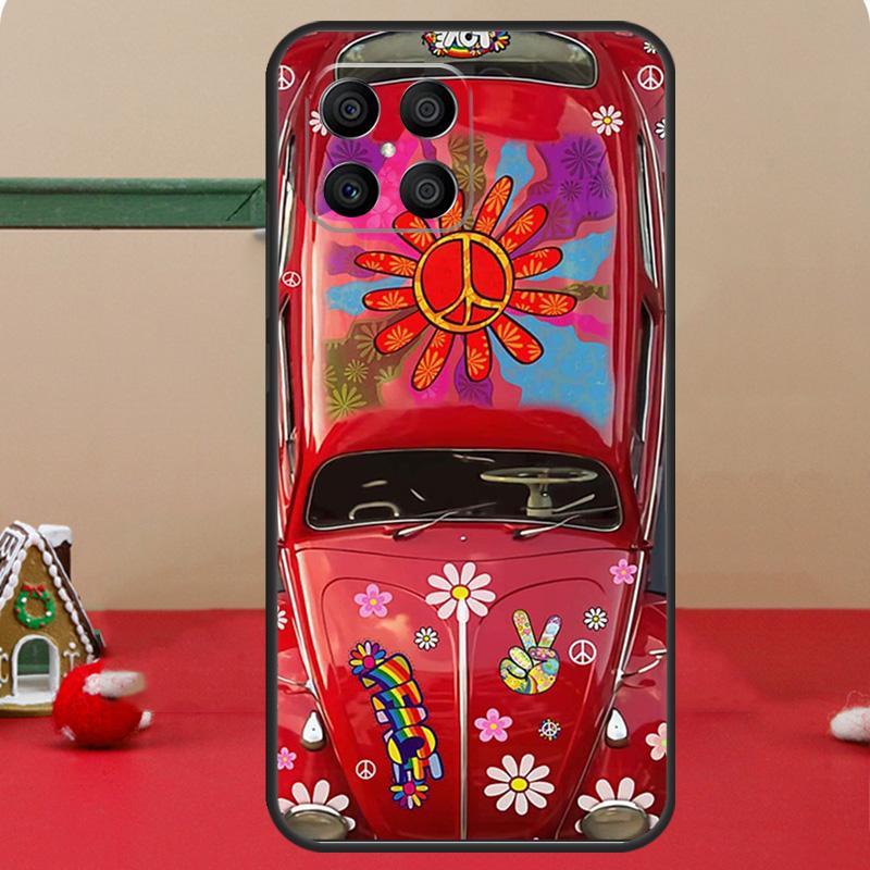Hippie Peace Bus and Sunflower For Huawei Honor Magic 5 Pro X8 X9a 50 70 P Smart 2019 Nova 9 5T P60 P20 P40 P30 Lite Case