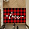 Love Pattern Door Mat Valentines Non-Slip Rubber Floor Mat Entryway Rug Carpet for Couple Living Room Kitchen Bath Mat