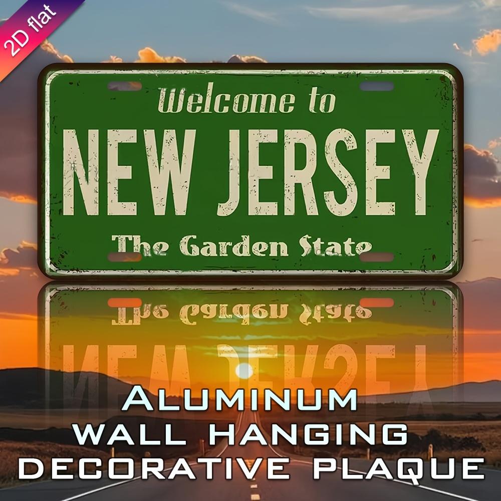 

Welcome to New Jersey The Garden State Themed Aluminum Metal Sign D Flat Printing Vintage License Plate Style Wall Decor for 15x30cm(5.9x7.8inch)