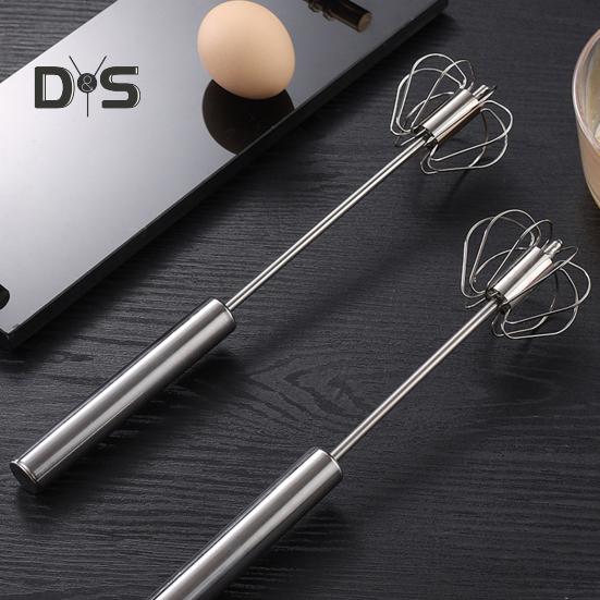 Semi-Automatic Whisk Stainless Steel Egg Beater Hand Push Rotary Egg Mixer Blender Handheld Egg Stirrer Tool Kitchen Supplies