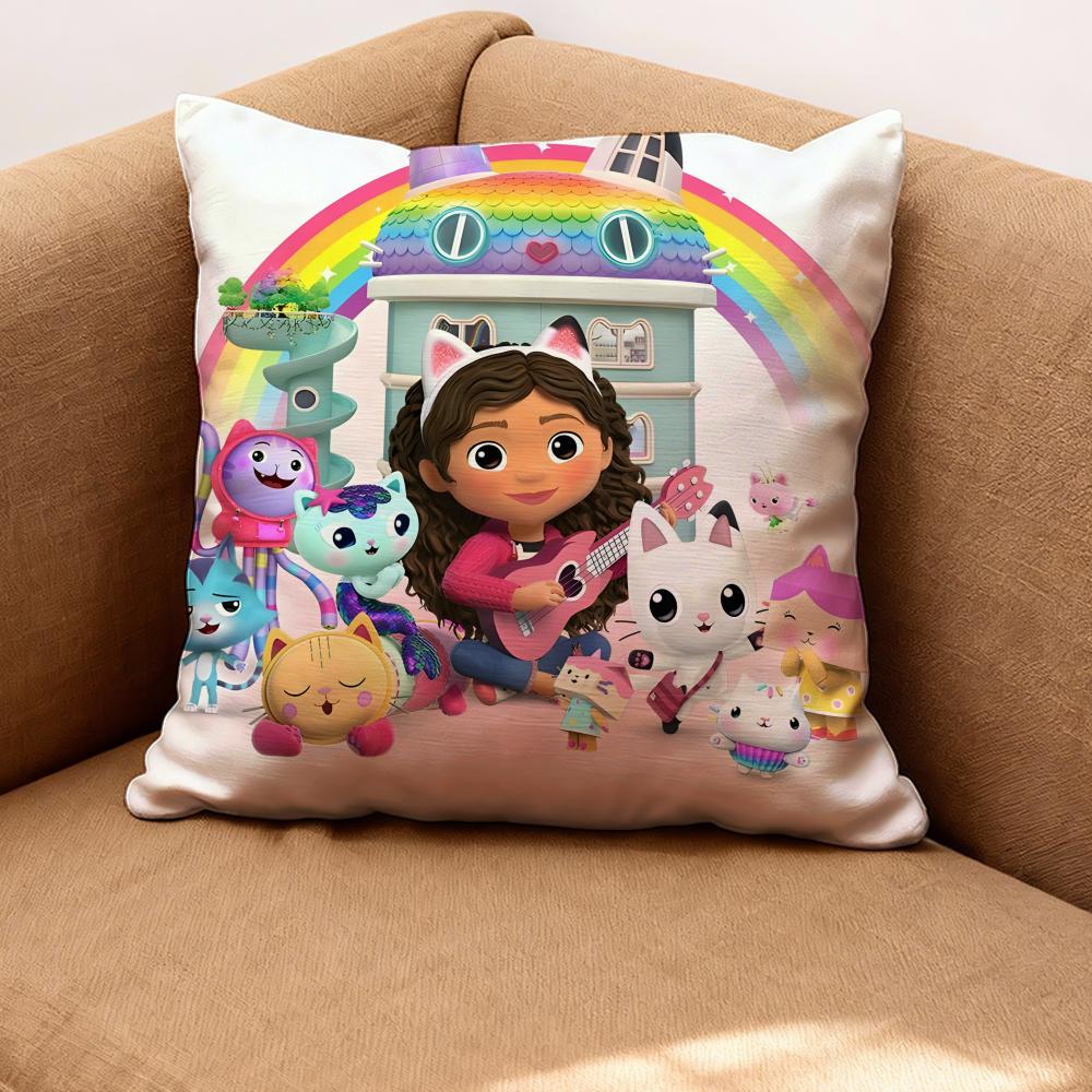 Gabby's Dollhouse Cushion Cover Premium Comfort Reversible Pillow Cove -Two in One Design for Any Room & Car Interior