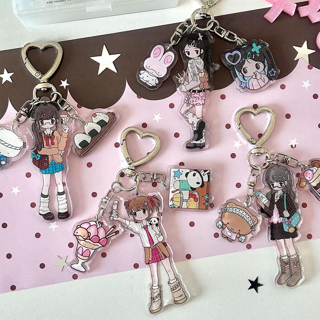 Acrylic Resin Phone Lanyard Chain: Decorative Pendant Keychain for Girls