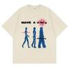 Men Cotton Oversized T-Shirt Summer Printed Harajuku Hip Hop Loose Tops Tees Round Neck Short Sleeve for Man