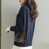 Lapel Button Down Shirt Sweater Women Autumn Winter Faux Two Piece Long Sleeve Knit Sweaters Jackets