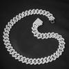 14MM Diamond Rhombus Cuban Link Necklace: European & American Hip Hop Men's Choker