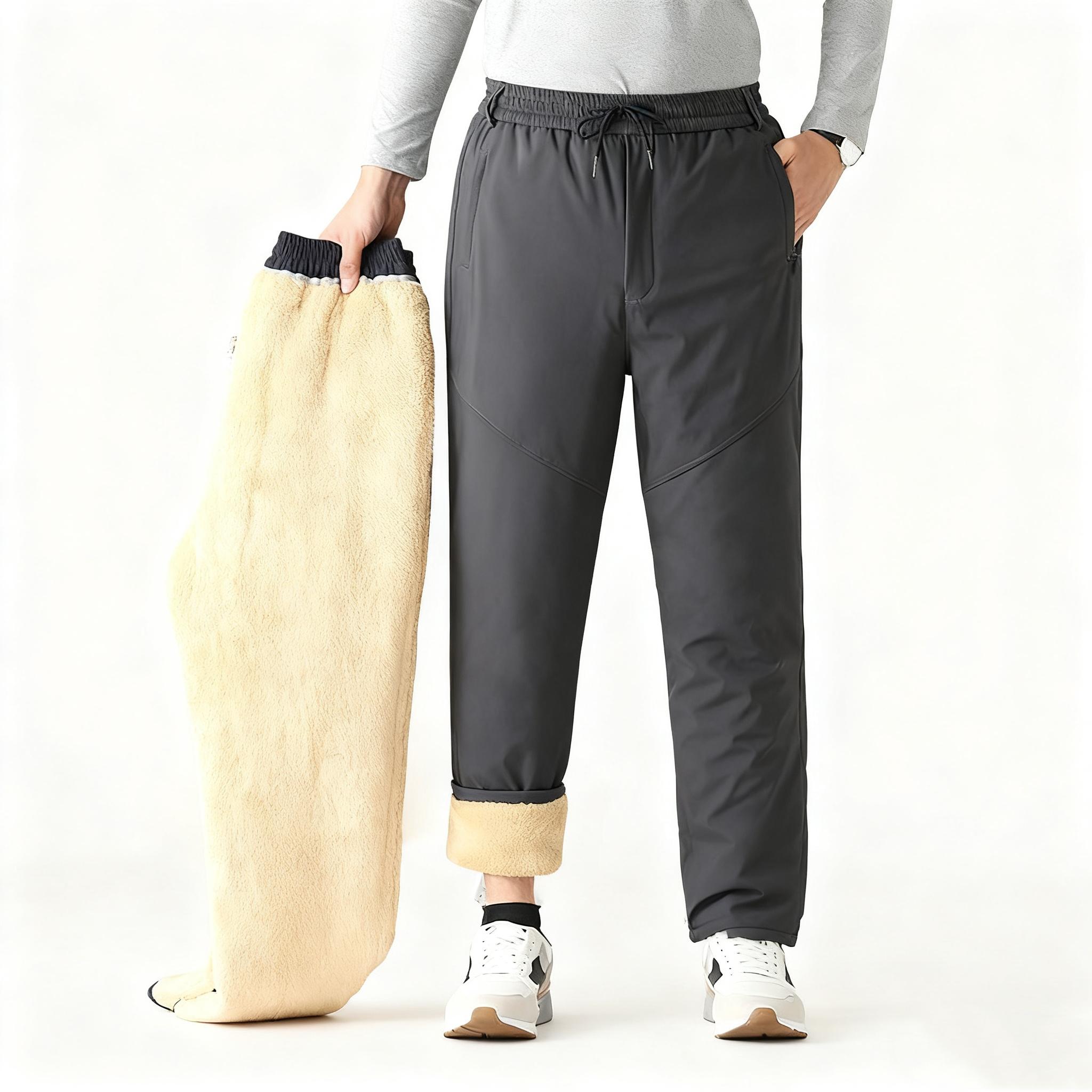 

Зимний свитшот, мужские плюшевые толстые флисовые спортивные штаны, термобрюки из овечьей шерсти, повседневные брюки, водонепроницаемые ветрозащитные теплые хлопковые брюки XXXXL серый