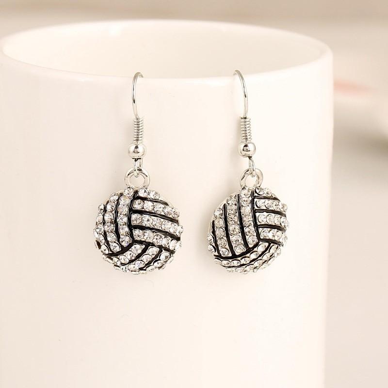 Basketball Water Pendant Earrings For Women With Fashionable Sport Elements And Trendy Look