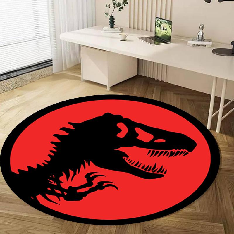 1Pc Jurassic Circular Rug - Office Decorative Carpet For Living Room Bedroom Door Mat Floor Rug Computer Chair Area Rug