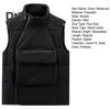 Men Down Waistcoat Stand Collar Sleeveless Oblique Zipper Closure Vest Coat with Front Pockets Solid Color Cotton Coat