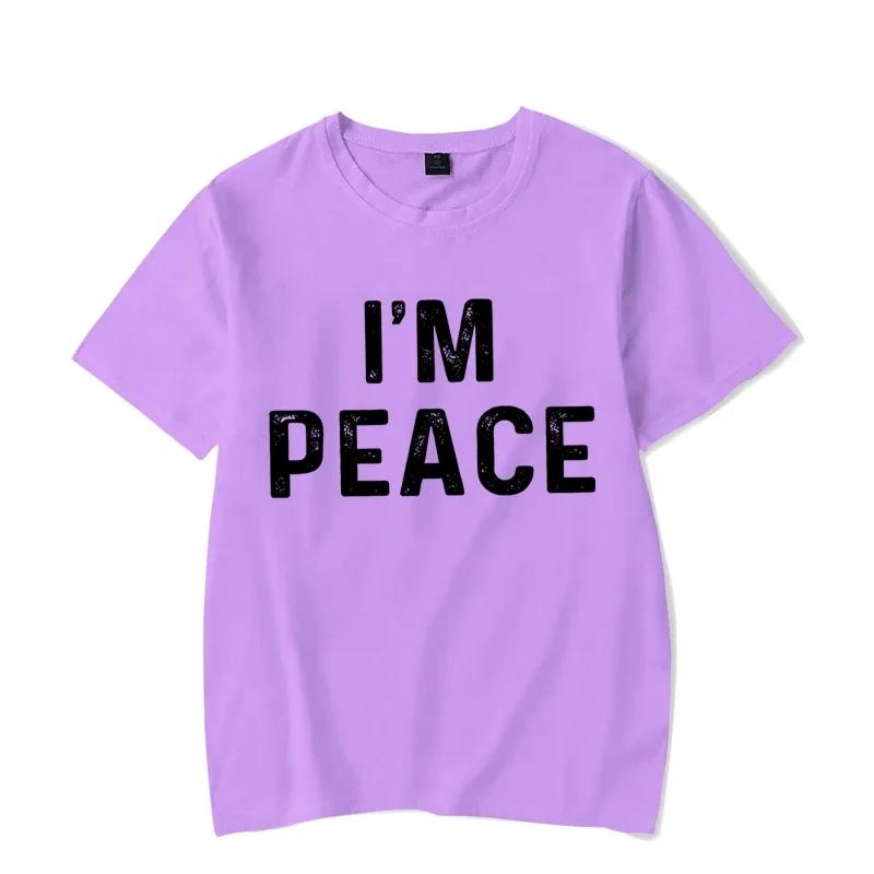 Vtipná párová trička s nápisem I Come in Peace I'm Peace Tričko s potiskem písmen s krátkým rukávem Pánské Dámské Y2K Topy Milenecká trička