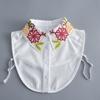 Women Embroidery Lace Detachable Lapel Fake Collar Shirt White Ruffles False Collar Woman Removable False Blouse Nep Kraagie
