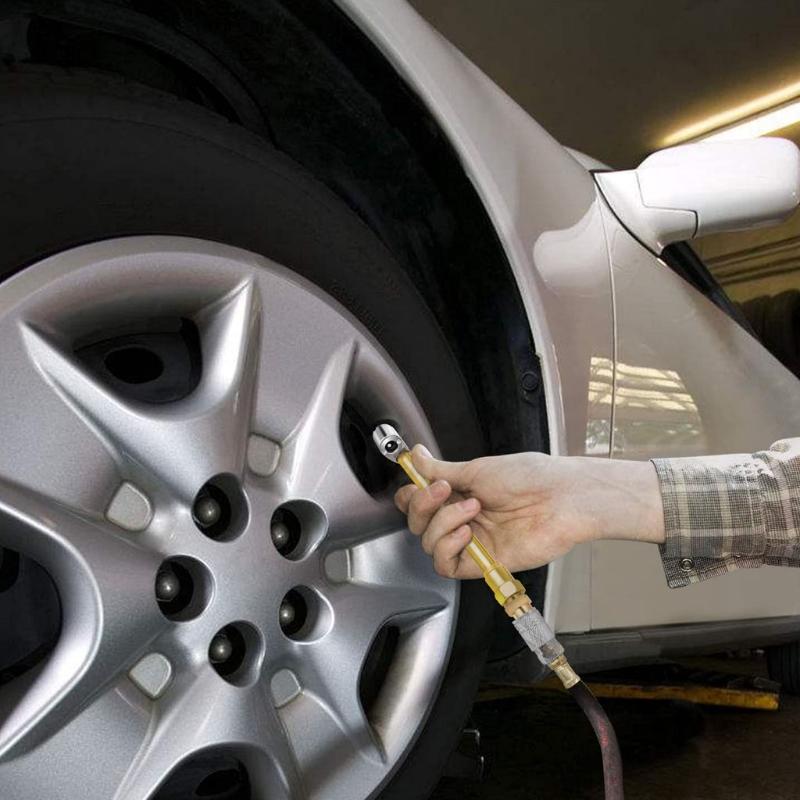 Solid Brass Tire Air Fill Kit for Tire Inflator Gauge and Air Compressor