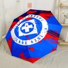 Cruz Azul Fußballverein Outdoor Automatischer Regenschirm Kompakt 8-Rippen Leicht Faltbares Design für den Täglichen Gebrauch im Freien Kompakter Faltregenschirm