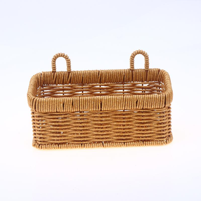 Imitation Rattan Woven Ginger And Garlic Egg Wall Hanging Storage Basket Bathroom Wall Hanging Basket