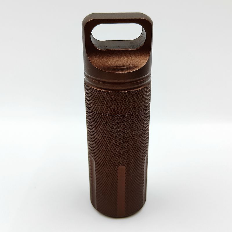 

1PC Outdoor Metal Waterproof Compartment Portable Pill Bottle Portable Aluminum Alloy Sealed Jar Cylindrical Keychain Pendant хакі