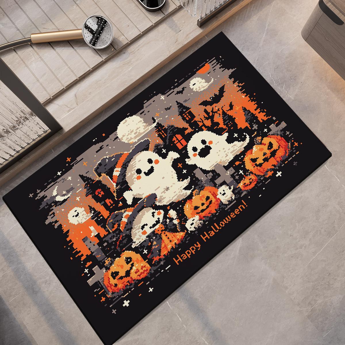 

Halloween Bathroom Foot Mat Absorbent Bath Mat Quick Dry Shower Rug Anti-slip Bathtub Carpet Entrance Doormats Washable 40cmx60cm