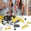 1 Set 2024 Happy Year Confetti Elegant Black Golden Silver Color Confetti for Parties Holiday Decorations