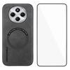WANLONFENG YBP Series Magnetic Case with Tempered Glass Film For Xiaomi Redmi 14C 4G/14R 5G/Poco C75 4G PU+TPU Phone Cover Large Cutout