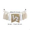 1/2 Birthday Banner for High Chair, Nursery Wall Hanging, Wooden Beads Tassel