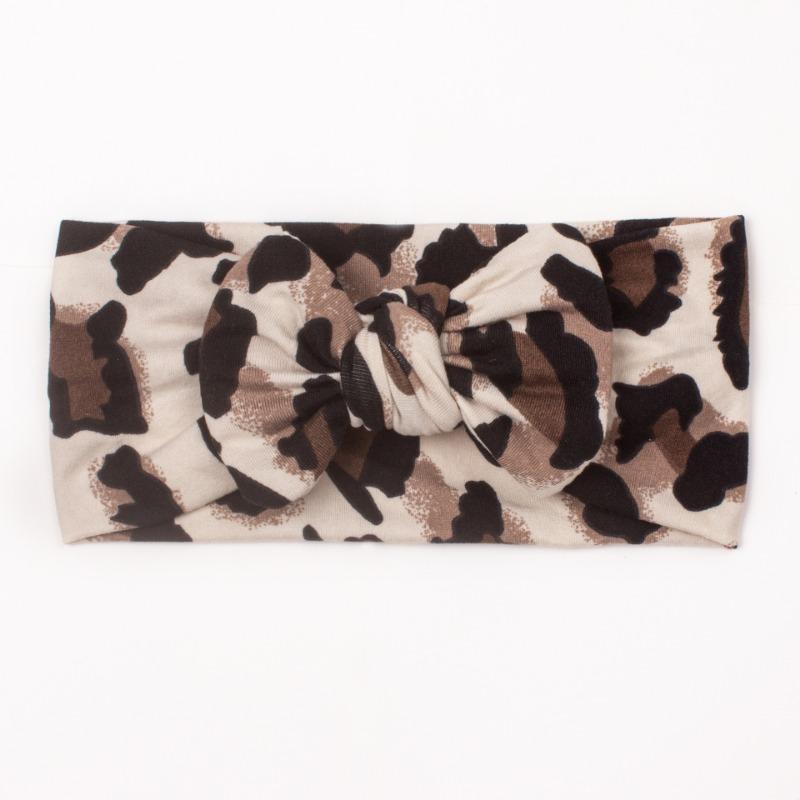New children's leopard print headscarf, baby wide-sided soft bow headband, baby headband.