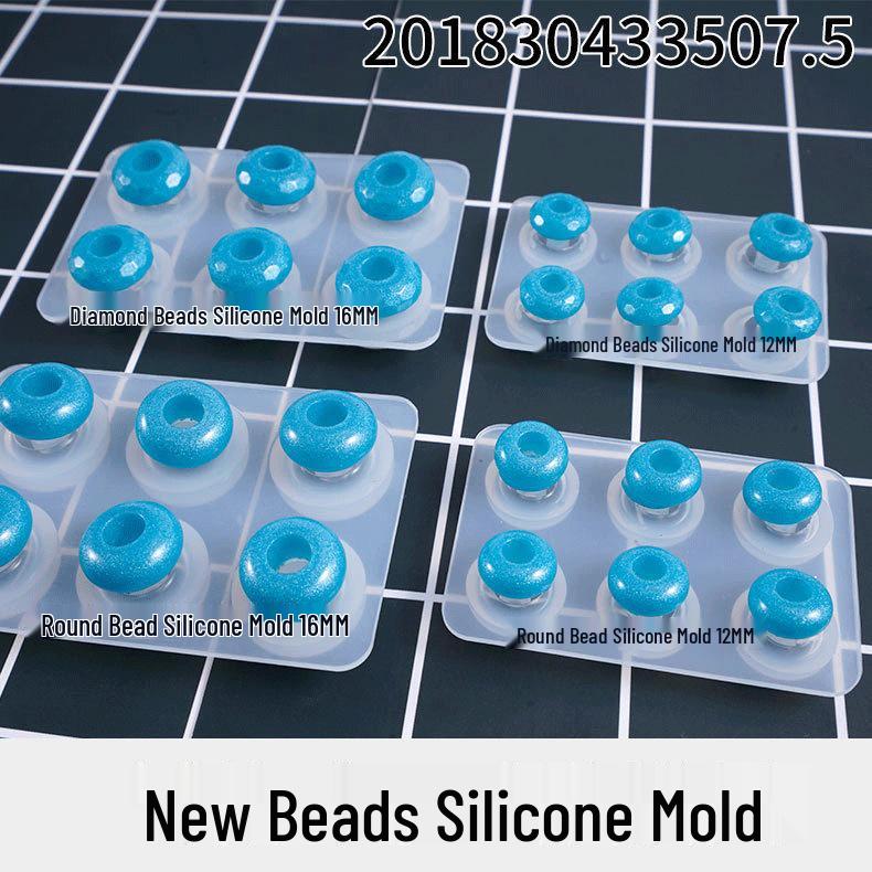 DIY Crystal Resin Beads Mold Set: Round & Diamond 16mm, 12mm Round Bead Silicone Mold 16mm