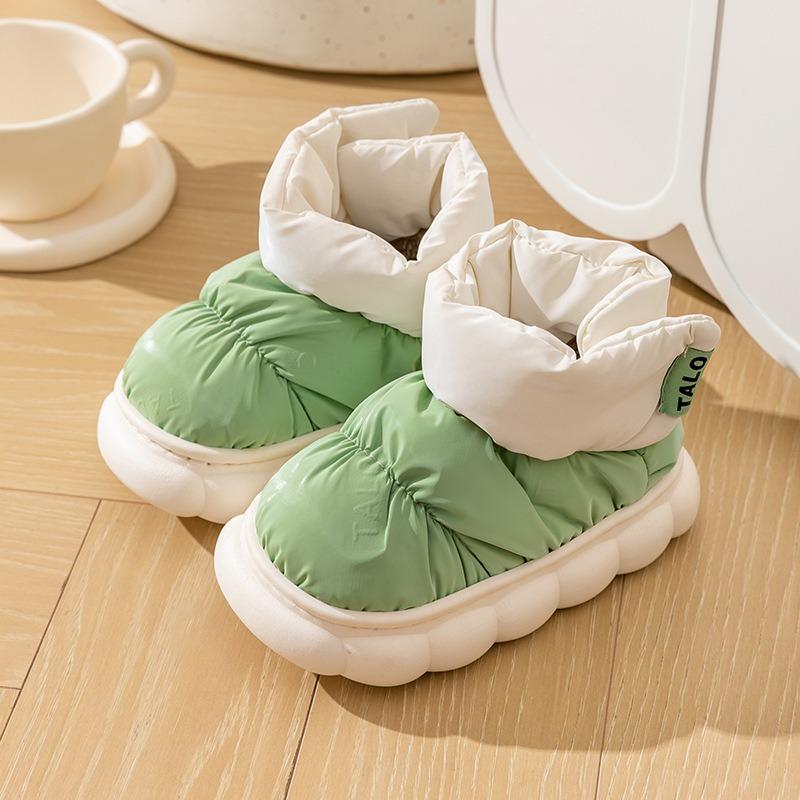 

Детские хлопковые тапочки зимние для дома с плюшевой подошвой 33 зелёный