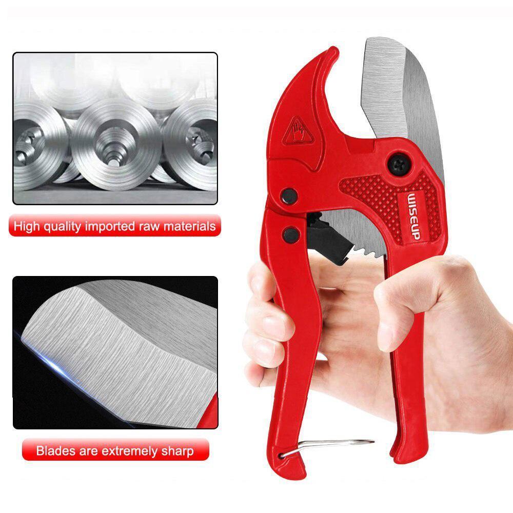 WISEUP Ratchet PVC Pipe Cutter Heavy Duty PPR Plastic Tube Cutting Tool Hose Scissors For Home Working and Plumbers Hand Tools