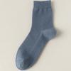 Men's Breathable Black Cotton Mid-Calf Socks - Sweat-Absorbent, Odor-Resistant, Mesh Design for Spring/Summer.
