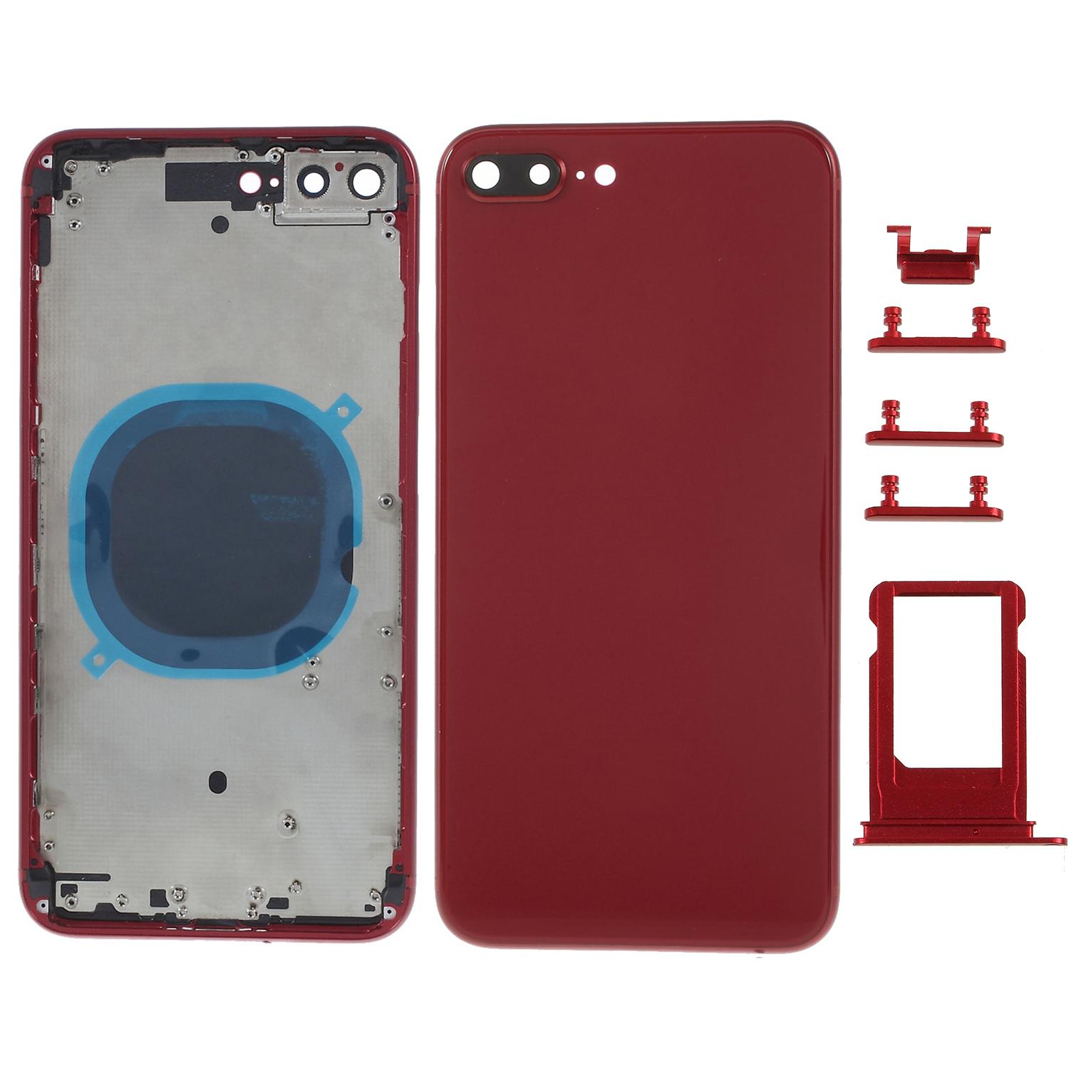

For iPhone 8 Plus 5.5 inch Back Battery Housing Cover+Middle Plate Frame+Side Buttons Replacement Part (without Logo) Red