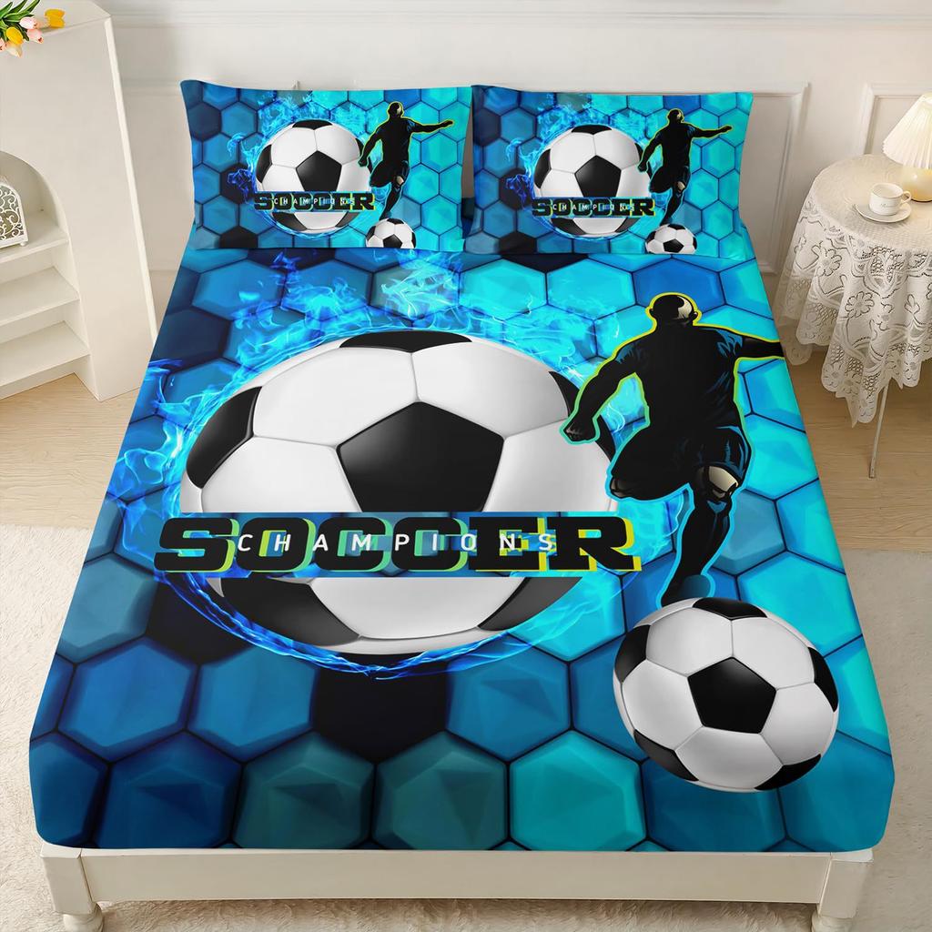 Ball Sports Pattern Mattress Three-Piece Digital Printing Mattress Bedding Set Adult Children