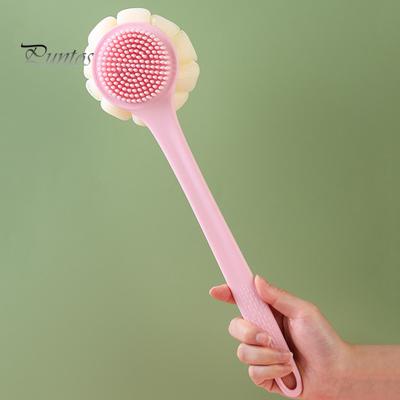 Spazzola da bagno con manico esteso Spazzola da bagno con setole morbide in rete a bolle da bagno allargata su entrambi i lati